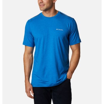 Columbia Tech Trail Crew Neck, Camiseta Azules Claro Para Hombre | 475280-PUN